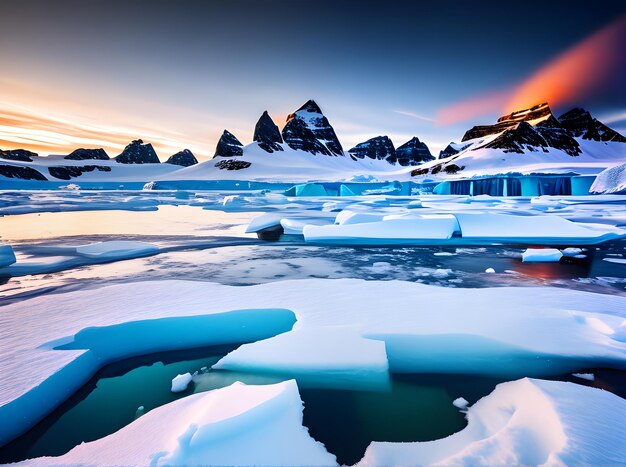 Photo antarctica sharp focus detailed high quality