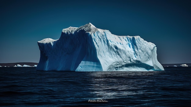 Antarctische ijsberg in de oceaan met ijsberg op de achtergrond