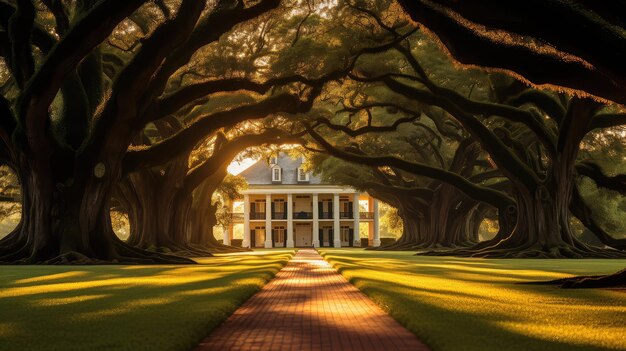 Photo antebellum oak alley plantation