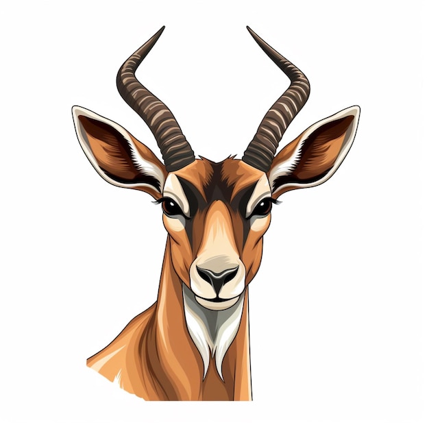 Antelope 2d cartoon vector illustration on white background