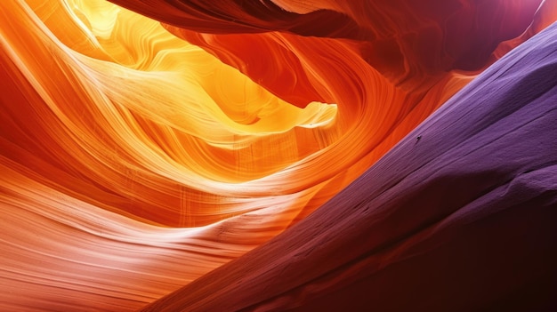 Antelope Canyon met oranje en paarse zandstenen muren