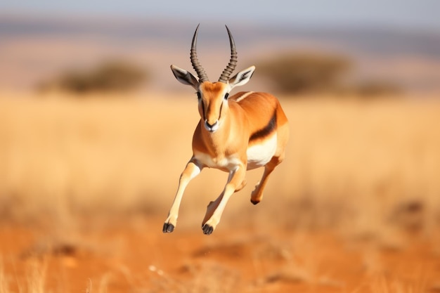 An Antelope jumping in the air