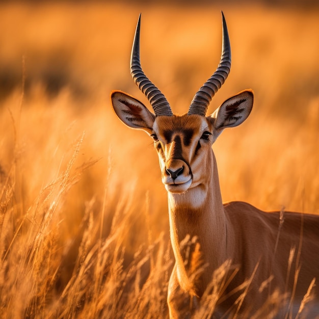 Photo antelope in the savannah
