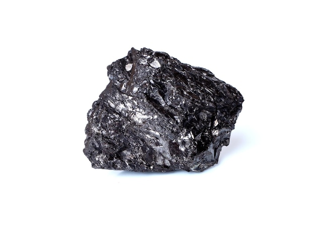 Anthracite coal isolated on white background