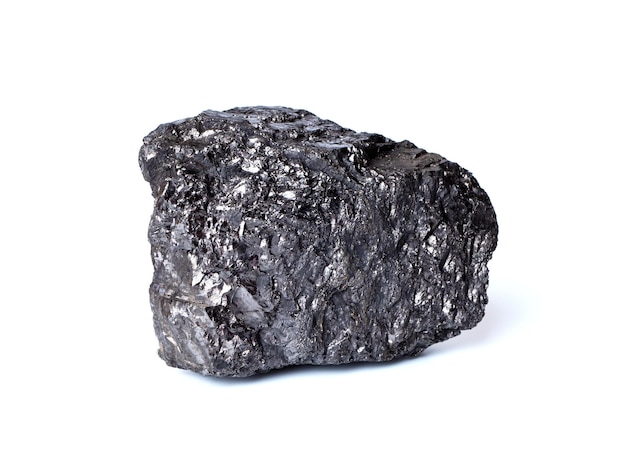 Anthracite coal isolated on white background