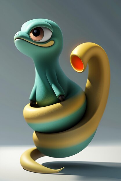 Anthropomorphic animal snake baby virtual character character model cute cartoon design