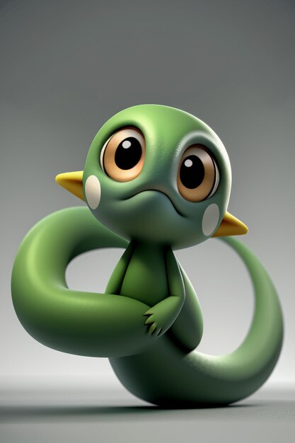 Anthropomorphic animal snake baby virtual character character model cute cartoon design