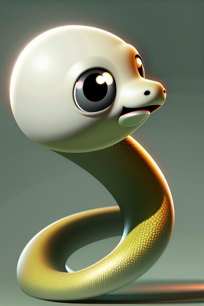 Photo anthropomorphic animal snake baby virtual character character model cute cartoon design