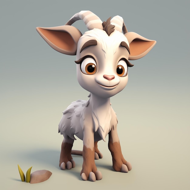 Photo anthropomorphic animals chinese zodiac of goat 3d figure animal character