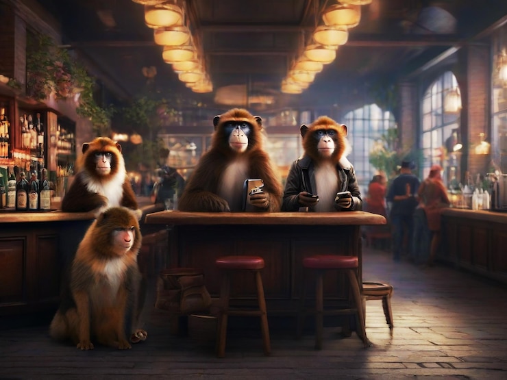 Photo anthropomorphic animals photorealistic human activities style best quality hyper realistic image