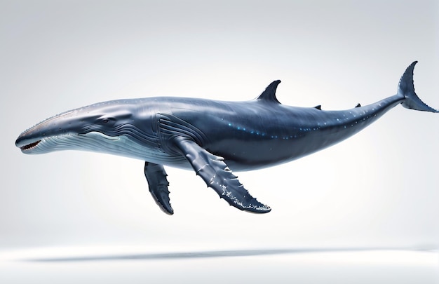 Anthropomorphic Blue whale character isolated on background