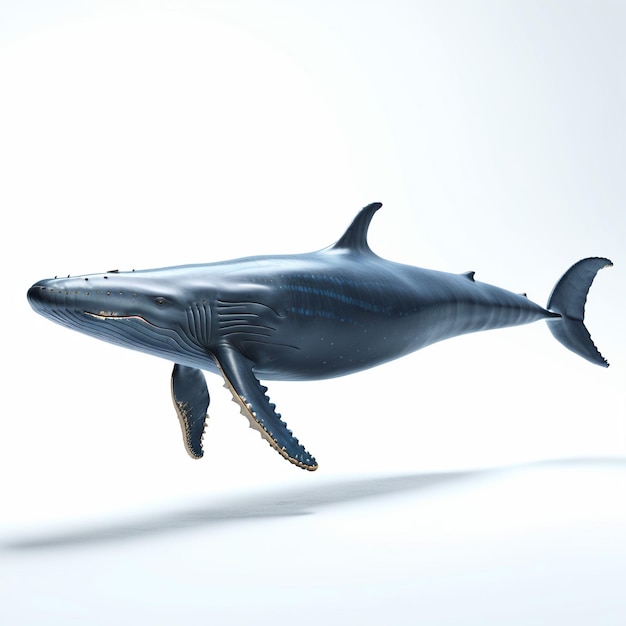 Anthropomorphic Blue whale character isolated on background