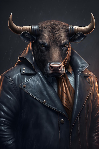 Anthropomorphic Bull Wall Art