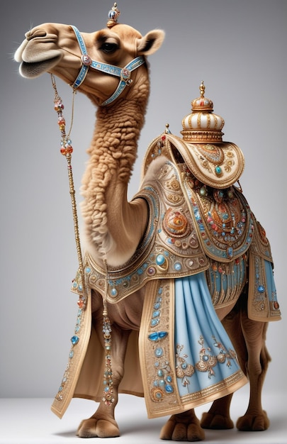 Антропоморфная карикатура верблюда в одежде пепельницы
