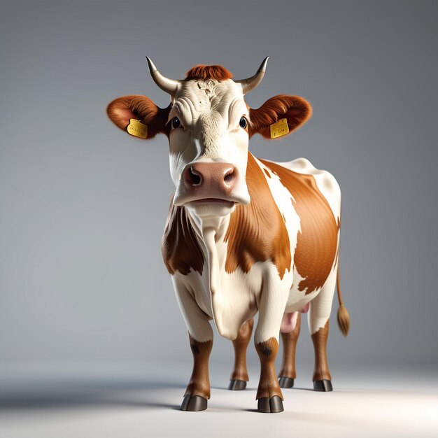 Anthropomorphic cow character isolated on background