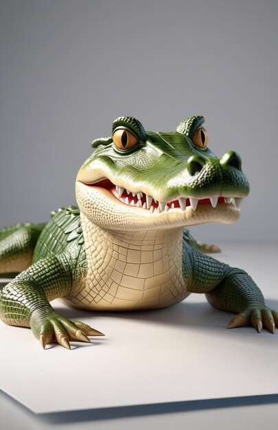 Foto personaggio di coccodrillo antropomorfo isolato sullo sfondo