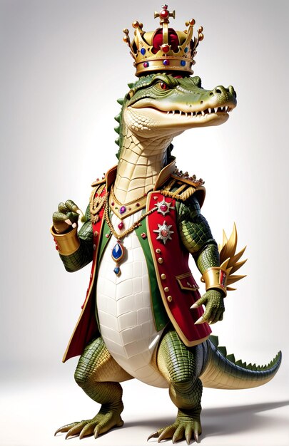 Антропоморфный персонаж крокодила, изолированный на фоне