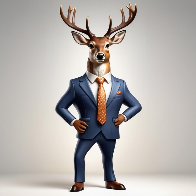 Anthropomorphic Deer character isolated on background