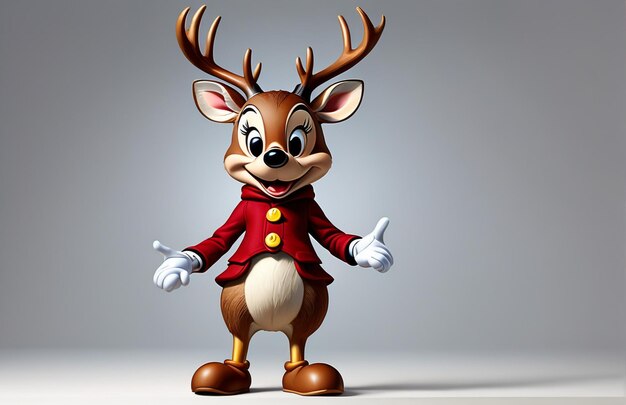 Anthropomorphic Deer character isolated on background