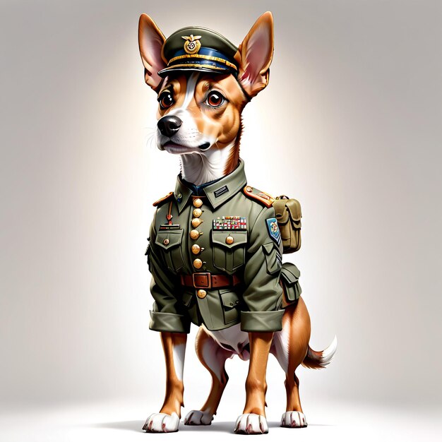 Anthropomorphic dog character isolated on background