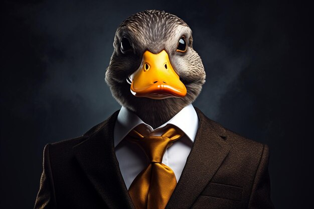 Anthropomorphic Duck in a Unique Outfit