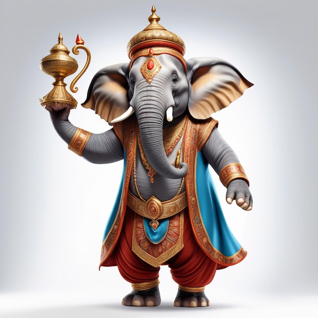 Foto anthropomorphic elephant personage geïsoleerd op de achtergrond