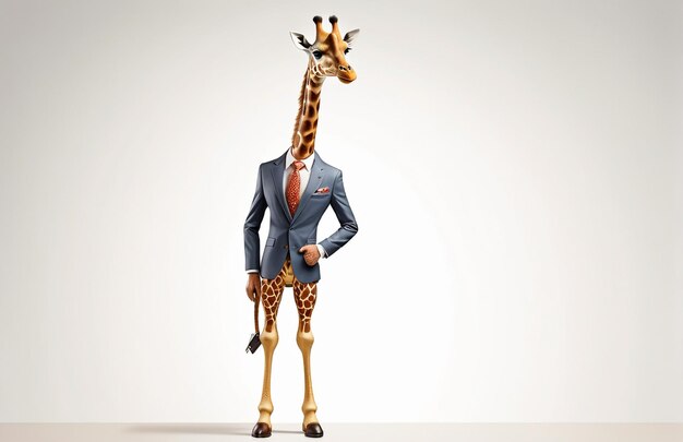 Photo anthropomorphic giraffe character isolated on background