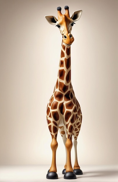 Фото Антропоморфный персонаж жирафа, изолированный на фоне