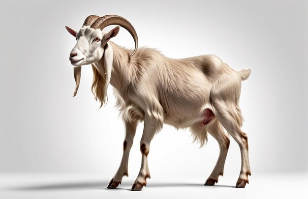 Photo anthropomorphic goat character isolated on background