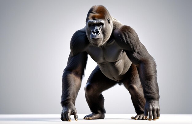 Photo anthropomorphic gorilla character isolated on background