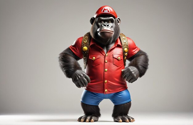 Photo anthropomorphic gorilla character isolated on background