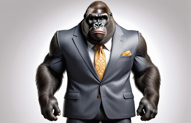 Anthropomorphic Gorilla character isolated on background