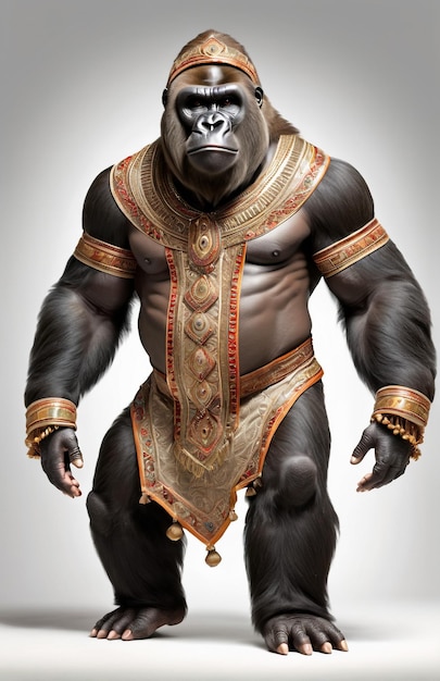 Anthropomorphic Gorilla character isolated on background