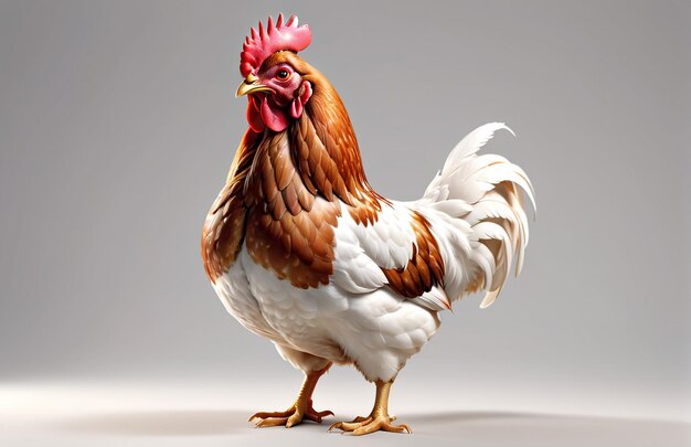 Anthropomorphic Hen character isolated on background