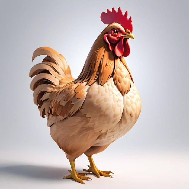 Anthropomorphic Hen character isolated on background