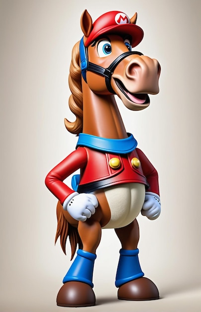 Foto personaggio di cavallo antropomorfo isolato sullo sfondo