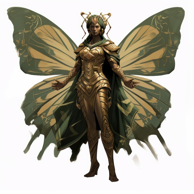 Anthropomorphic Khaki Butterfly God Dnd 5e Character Art