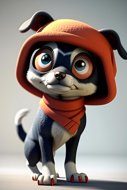 Anthropomorphic pet dog 3d rendering character model product design wallpaper background element