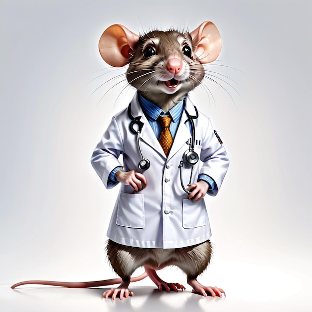 Anthropomorphic Rat character isolated on background