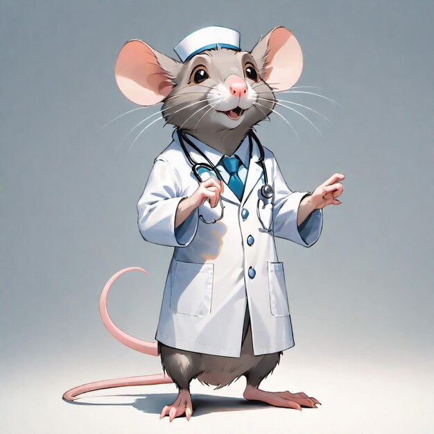 Photo anthropomorphic rat character isolated on background