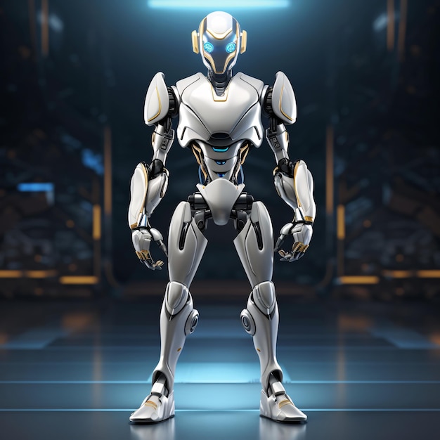 Anthropomorphic Robot portrait of cyborg Humanoid Robot Advanced Futuristic Technology