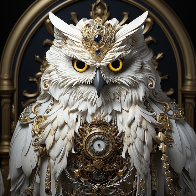 anthropomorphic snowwhite owl Crystal Priest