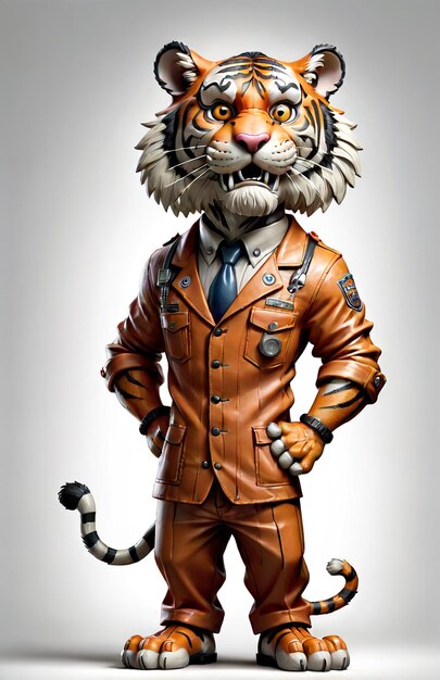 Photo anthropomorphic tiger character isolated on background