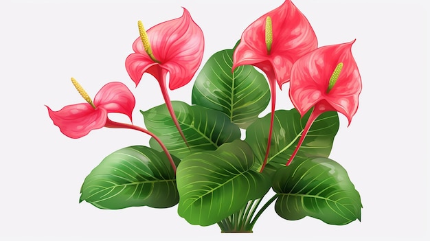 Anthurium Plant on Transparent Background