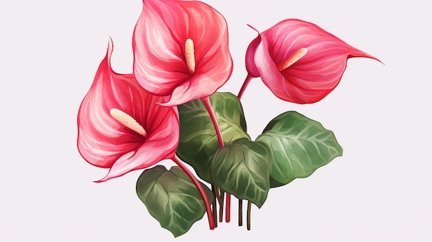 Anthurium Plant on Transparent Background