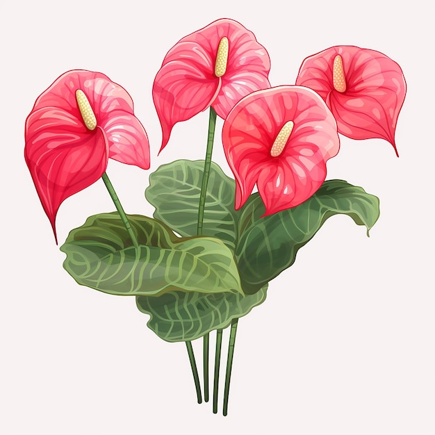 Anthurium Plant on Transparent Background