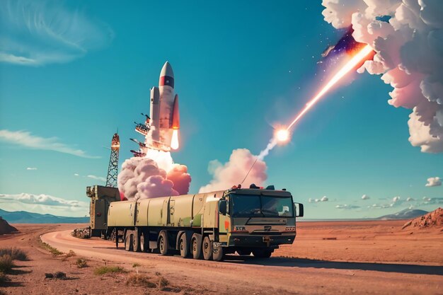 Anti aircraft missile launch satellite space technology and missile war weapon world war wallpaper