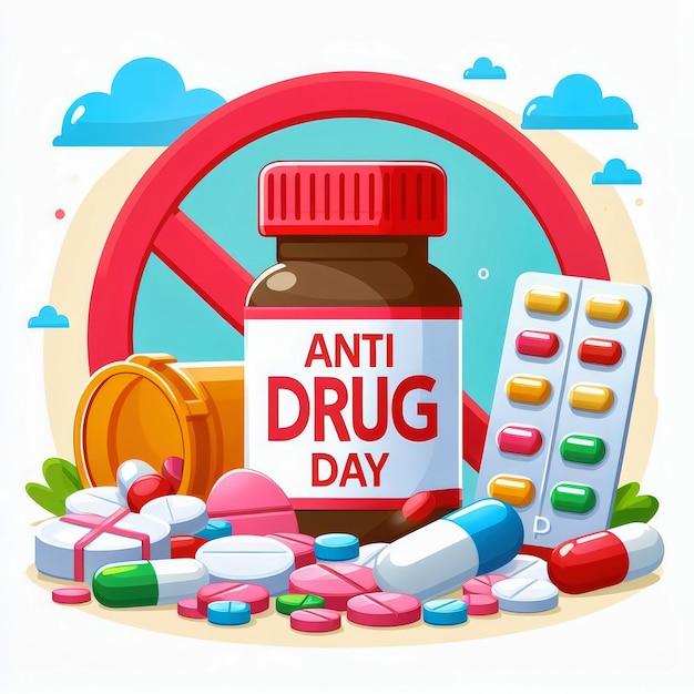 Anti drug day design poster