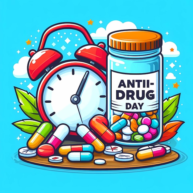 Anti drug day design poster