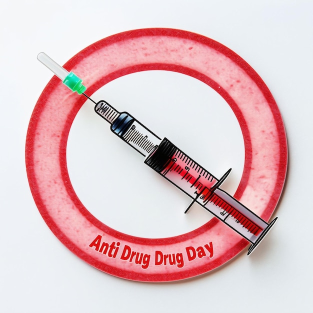 Значок "Нет наркотикам" в День борьбы с наркотиками